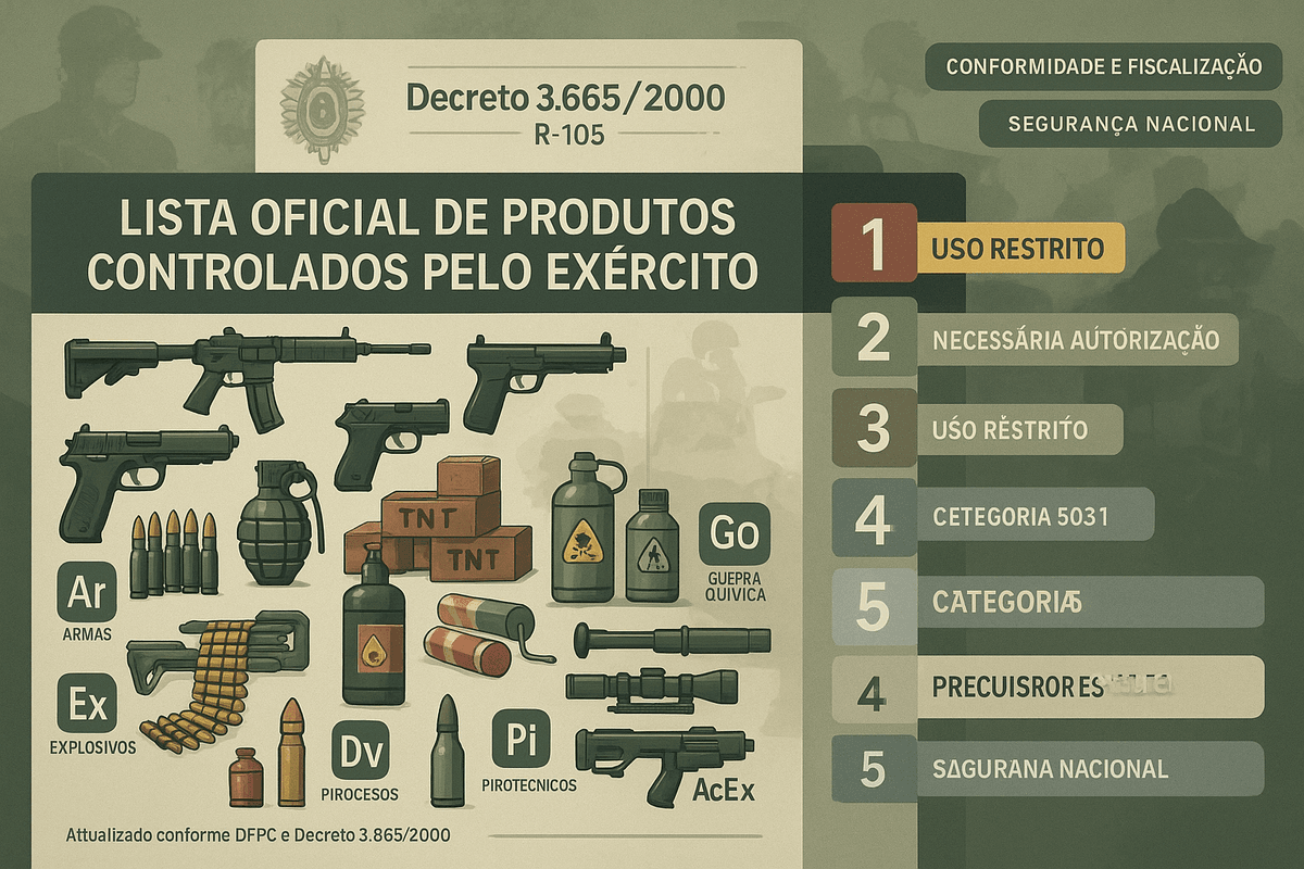 Lista Completa de Produtos Controlados pelo Exército (PCEs): Guia Definitivo por Categorias