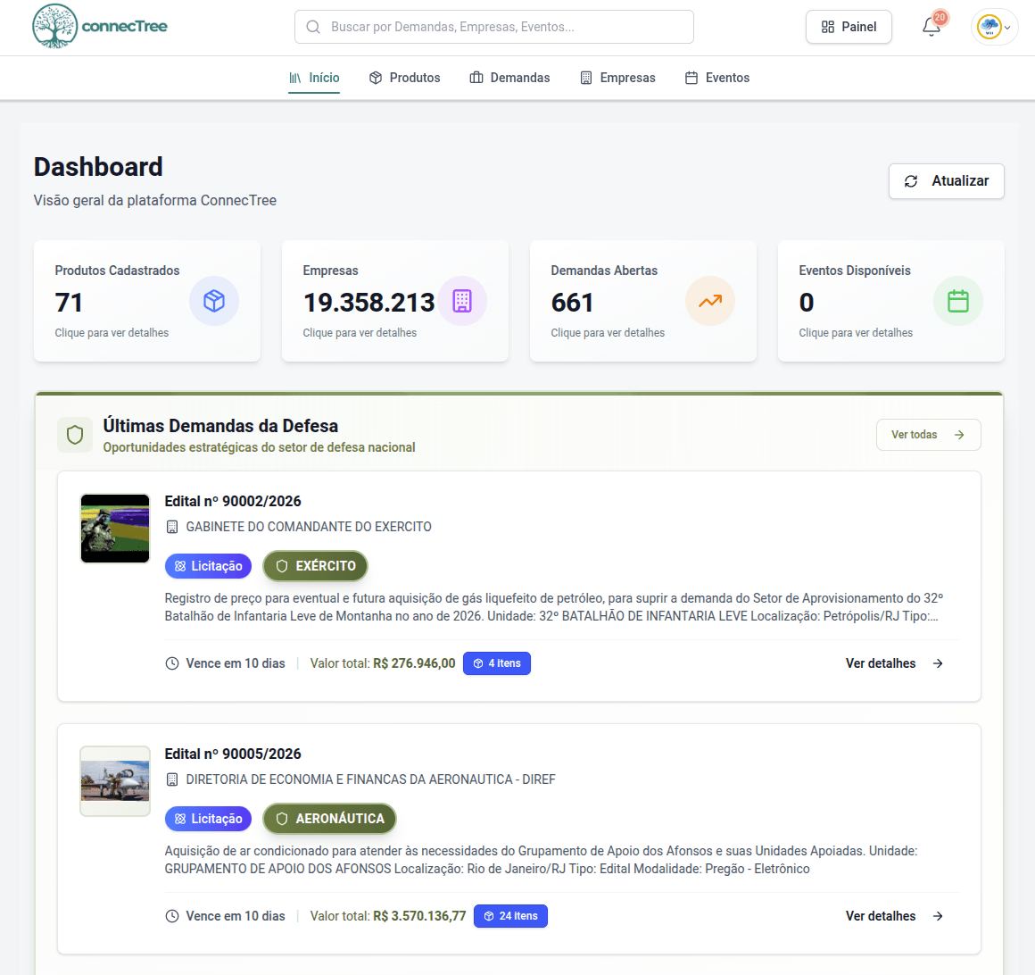 Plataforma ConnecTree: O Ecossistema Digital que Conecta sua Empresa às Forças Armadas
